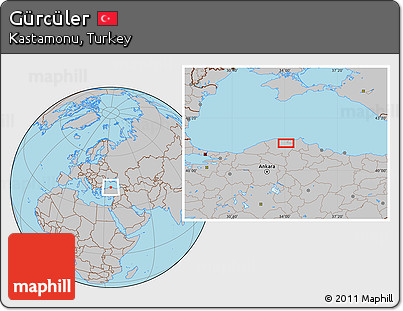 Gray Location Map of Gürcüler