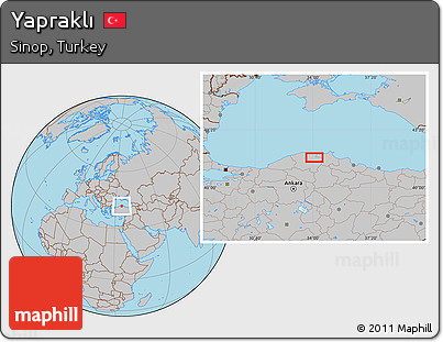 Gray Location Map of Yapraklı