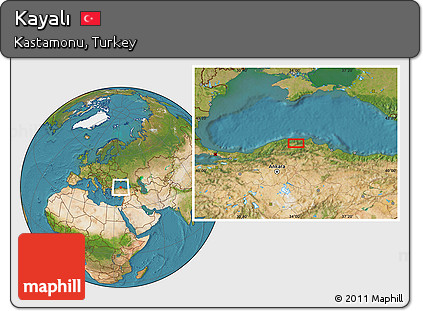 Satellite Location Map of Kayalı