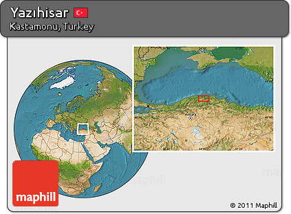Satellite Location Map of Yazıhisar