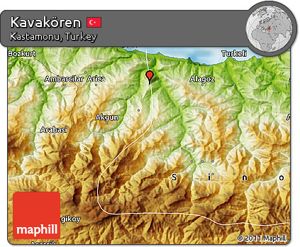 Physical Map of Kavakören