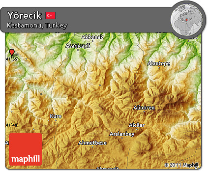Physical Map of Yörecik