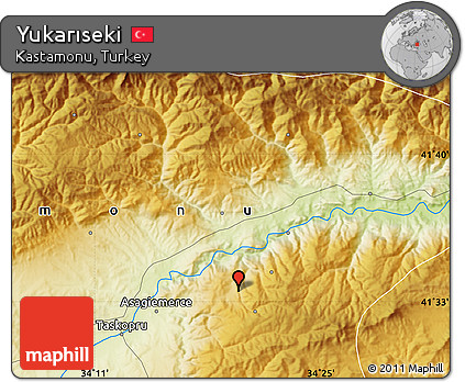 Physical Map of Yukarıseki