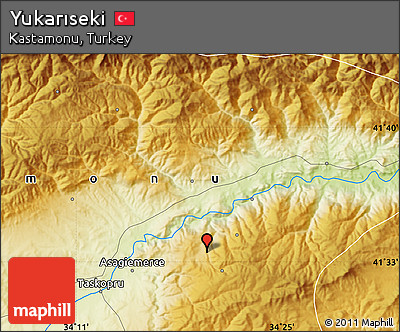 Physical Map of Yukarıseki