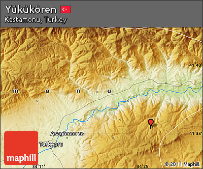 Physical Map of Yükükören