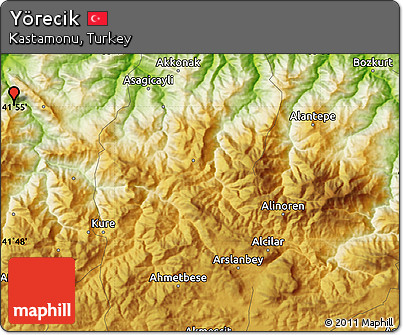 Physical Map of Yörecik