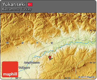 Physical Map of Yukarıseki