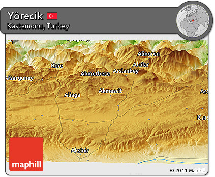 Physical Panoramic Map of Yörecik
