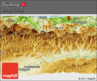 Physical Panoramic Map of Düzköy