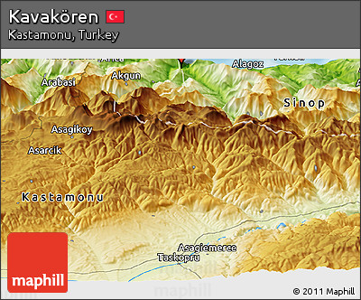 Physical Panoramic Map of Kavakören