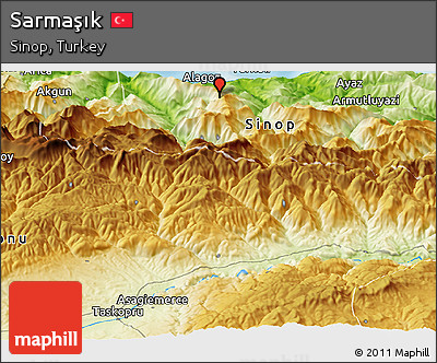 Physical Panoramic Map of Sarmaşık