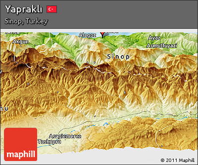 Physical Panoramic Map of Yapraklı