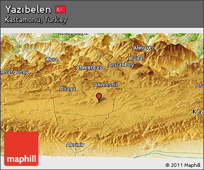 Physical Panoramic Map of Yazıbelen