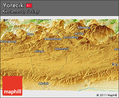 Physical Panoramic Map of Yörecik