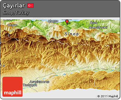 Physical Panoramic Map of Çayırlar