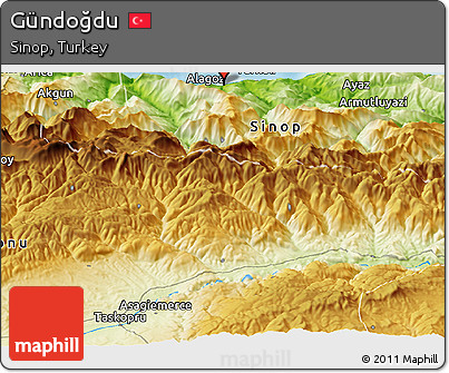 Physical Panoramic Map of Gündoğdu
