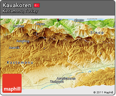 Physical Panoramic Map of Kavakören