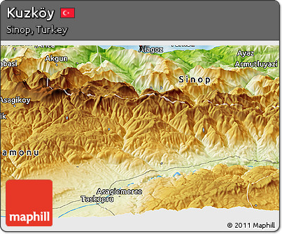 Physical Panoramic Map of Kuzköy