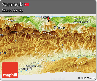 Physical Panoramic Map of Sarmaşık