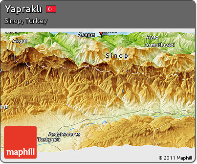 Physical Panoramic Map of Yapraklı