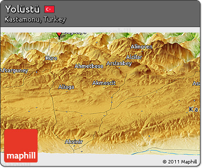 Physical Panoramic Map of Yolüstü