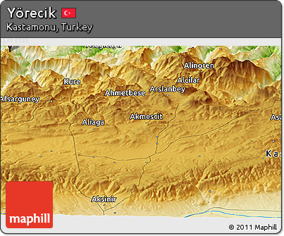 Physical Panoramic Map of Yörecik