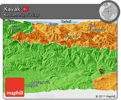 Political Panoramic Map of Kavak