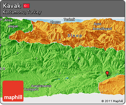 Political Panoramic Map of Kavak