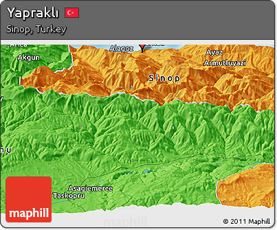 Political Panoramic Map of Yapraklı