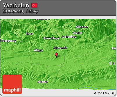Political Panoramic Map of Yazıbelen