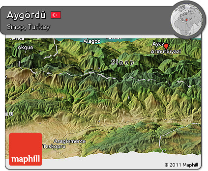 Satellite Panoramic Map of Aygördü