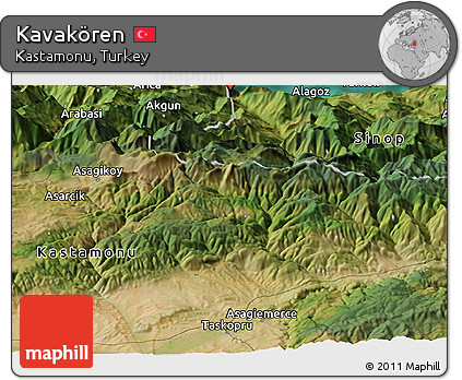 Satellite Panoramic Map of Kavakören