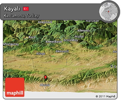 Satellite Panoramic Map of Kayalı