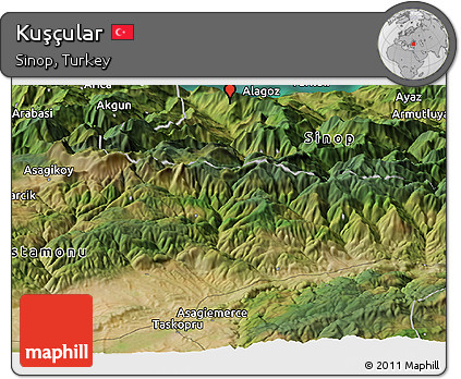 Satellite Panoramic Map of Kuşçular