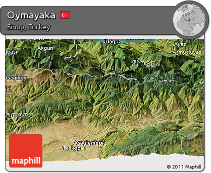 Satellite Panoramic Map of Oymayaka