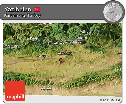 Satellite Panoramic Map of Yazıbelen