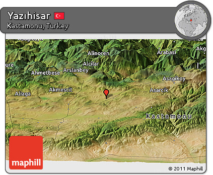 Satellite Panoramic Map of Yazıhisar
