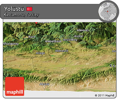 Satellite Panoramic Map of Yolüstü