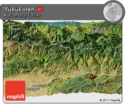 Satellite Panoramic Map of Yükükören