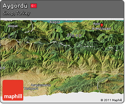 Satellite Panoramic Map of Aygördü