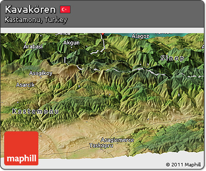 Satellite Panoramic Map of Kavakören