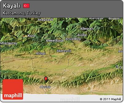 Satellite Panoramic Map of Kayalı