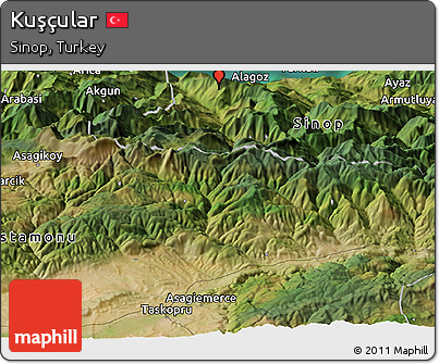 Satellite Panoramic Map of Kuşçular
