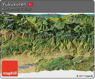 Satellite Panoramic Map of Yükükören