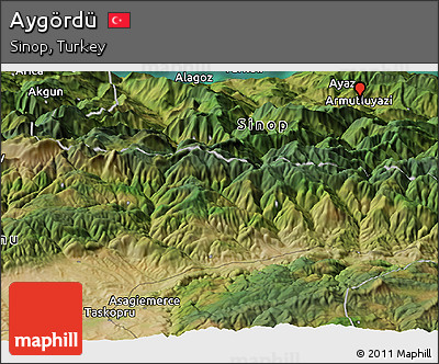 Satellite Panoramic Map of Aygördü