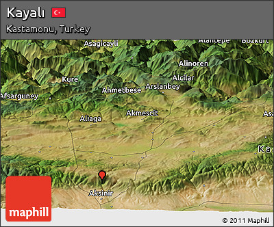Satellite Panoramic Map of Kayalı