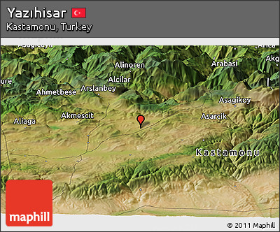 Satellite Panoramic Map of Yazıhisar