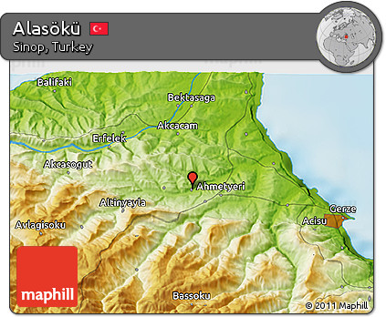 Physical 3D Map of Alasökü