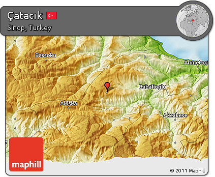 Physical 3D Map of Çatacık