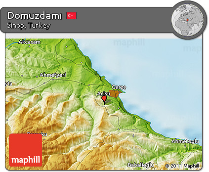 Physical 3D Map of Domuzdamı